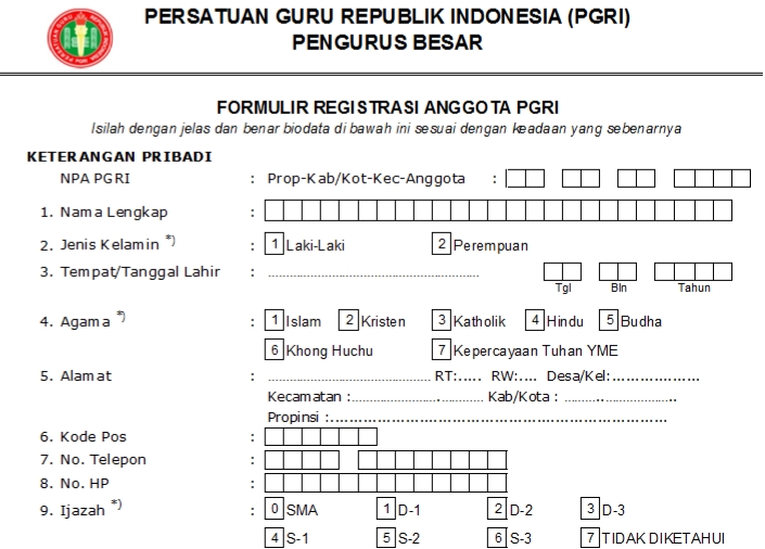 Pendaftaran PGRI Tabanan - Persatuan Guru Republik Indonesia Cabang Kabupaten Tabanan